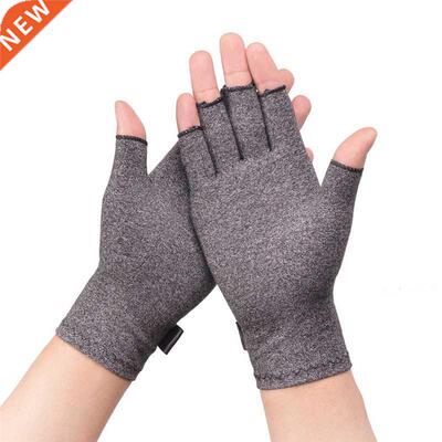 Men Women Compression Arthritis Gloves Half Open Finger Wris