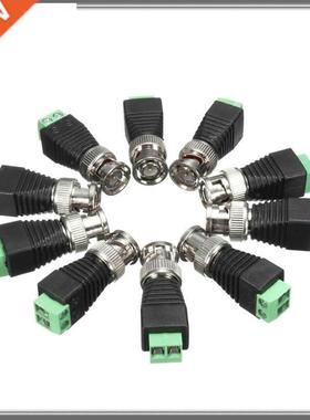 10Pcs/lot Coaxial Coax CAT5 BNC UTP Male Connector for CCTV