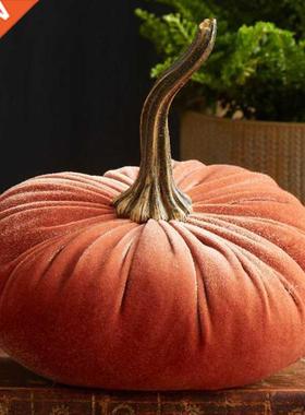1 Pc Handmade Velvet Pumpkins Decor Super Soft Stuffed Pumpk