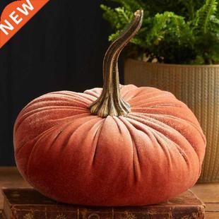 Velvet Pumpkins Stuffed Pumpk Soft Handmade Super Decor