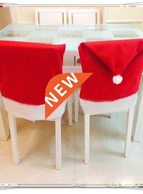 1 PCS Santa Claus Red Hat Chair Back Cover Christmas Decorat