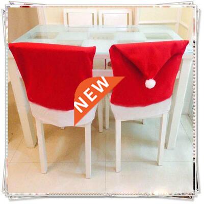 1 PCS Santa Claus Red Hat Chair Back Cover Christmas Decorat