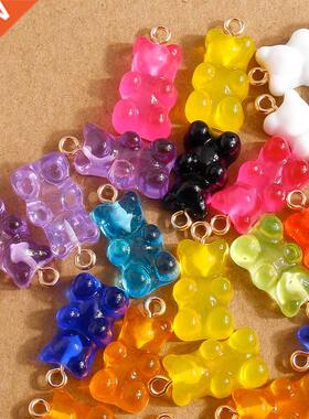 20pcs 11*22mm 11 Colors Cartoon Bear Charms for Jewelry Maki