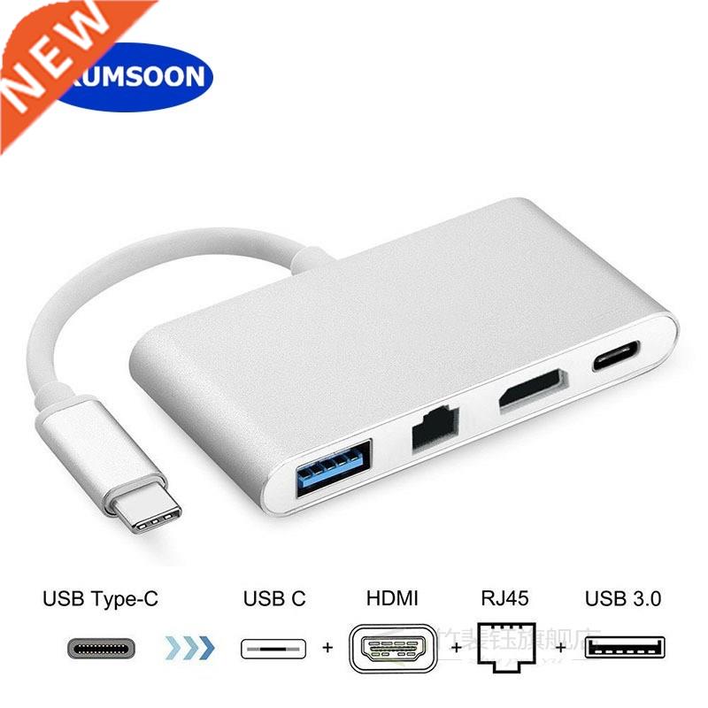 Type-C Thunderbolt  to HDMI 4K Ethernet Lan USB C .0 Adapt