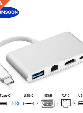 Type-C Thunderbolt  to HDMI 4K Ethernet Lan USB C .0 Adapt
