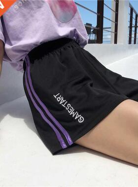 Summer vintage track shorts women vetement femme loose high