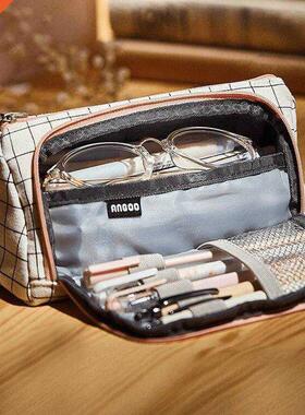 Large capacity pen bag canvas girls cute stationery bag