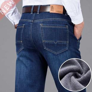 Men Fashion Style Casua Jeans Winter Business Classic Warm