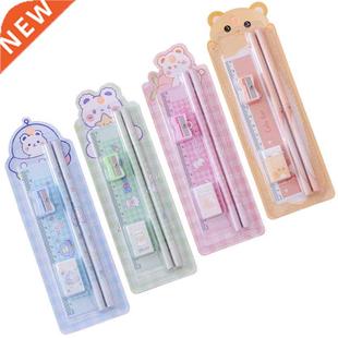 Complete Pencils Eraser Pack Sharpener 5PCS Pencil Ruler