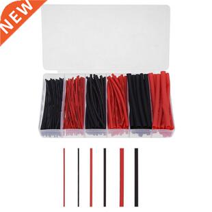 190Pcs 3 Sizes Red Black Polyolefin Shrinkage Ratio 2:1 Insu