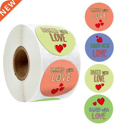 500 Pcs Baked with Love ers Seal Labels Stocking Stuffers Gi