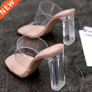 Summer Women Pumps Sandals PVC Jelly Slippers Open Toe High