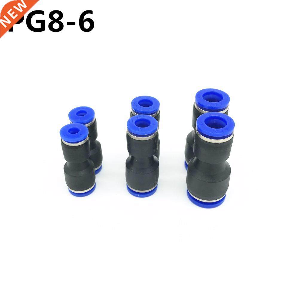 100Pcs PG8-6 8mm Hole to 6mm Pneumatic Fittings Push In Stra