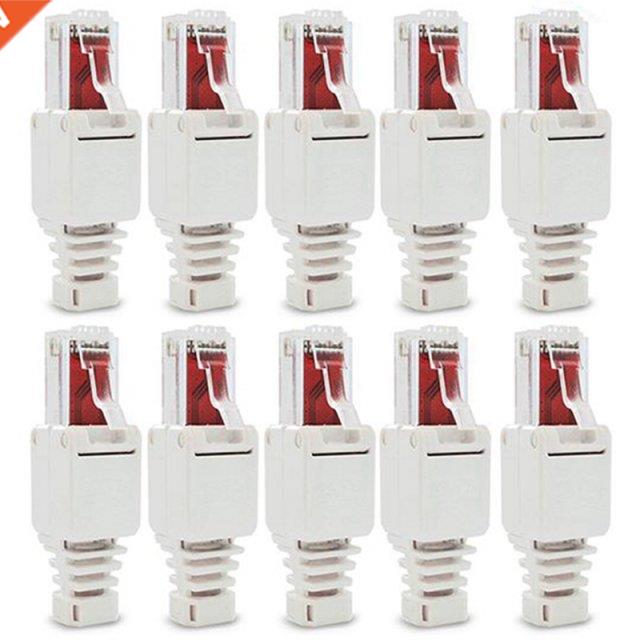 12 X Network Plug Tool-Free RJ45 CAT6 LAN UTP Cable Plug Wit