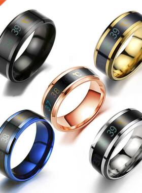 Smart Sensor Body Temperature Ring Stainless Steel Fashion D