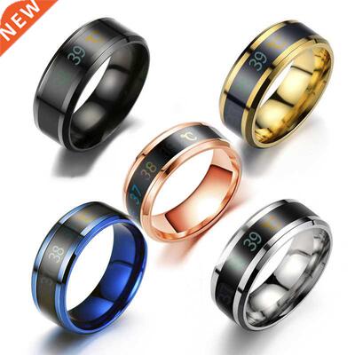 Smart Sensor Body Temperature Ring Stainless Steel Fashion D