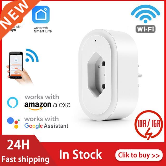 Tuya WiFi BR Smart Plug 10/16A 110-240V Adapter Wireless Rem