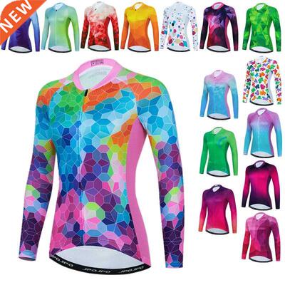 Colorful Cycling Jersey Long Sleeve Women Pro Team Bicycle C