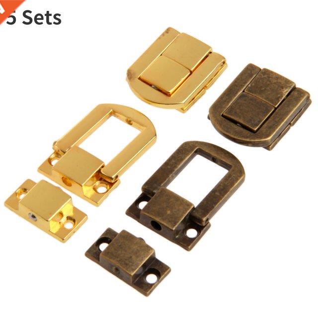 5 Pcs Antque Bronze/Gold Box Hasps Furnture Fttngs Metal