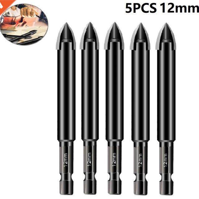 5Pcs Tile Bits Carbide Glass Drill Bit Set Alloy Carbide Poi