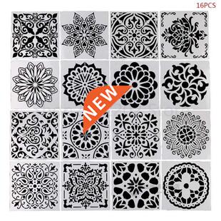 16pcs/set Mandala Stencil Drawing Template Ruler Stencils P