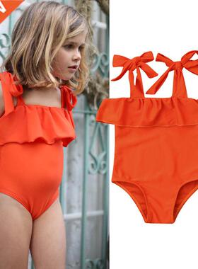 New Lovely Toddler Kid Baby Girls Yellow Bikini One-Piece Su