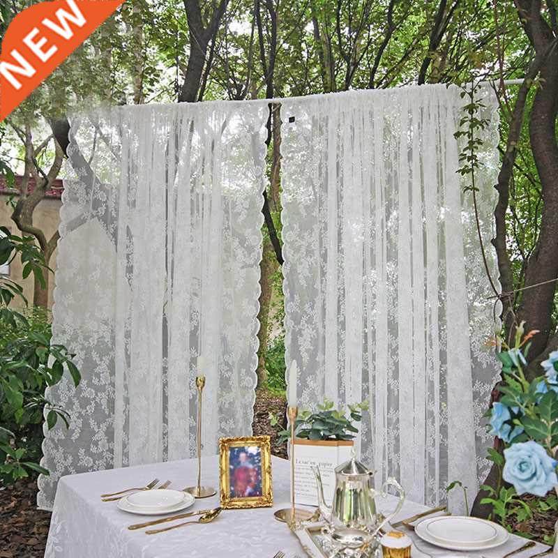 1PC Solid White Lace Window Curtains for Living Room balcony