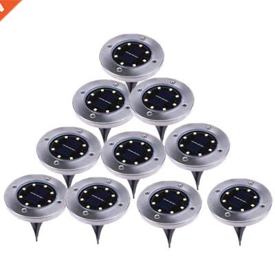 10Pcs Waterproof IP65 8 LED Solar Underground Lights Stainle