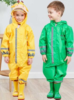 Hooded Kids Raincoat High Visibility Reflective Rainsuit R