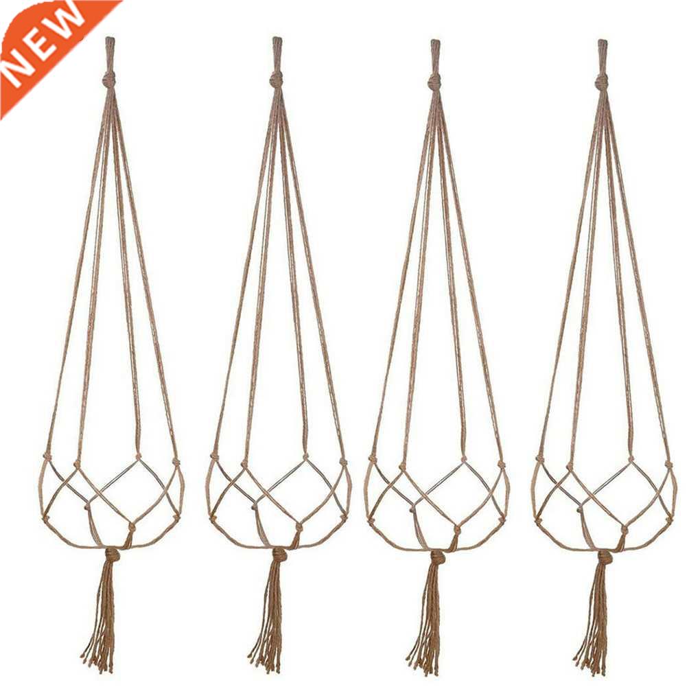 4 Pcs Flower Basket Rope Macrame Wall Hanging Hanging Plant