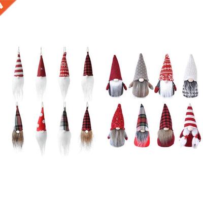 Christmas Gnome Dolls 8 Pcs Plush Elf Doll Ornament for Xmas