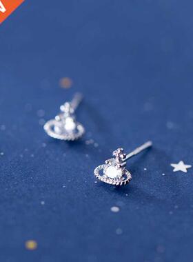 MloveAcc Classic 925 Sterling Silver Space Saturn Star Stud