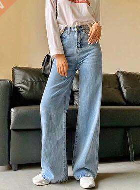 Spring and Autumn new retro style high waist solid color wid