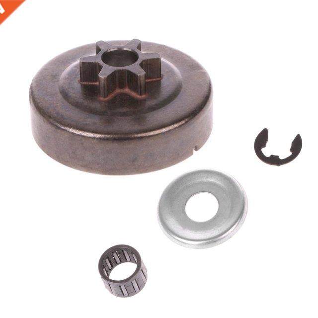 Chainsaw Clutch Drum Sprocket 3/8 6T Washer E-Clip Kit For S