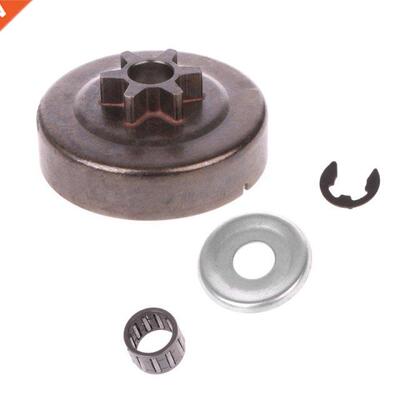 Chainsaw Clutch Drum Sprocket 3/8 6T Washer E-Clip Kit For S
