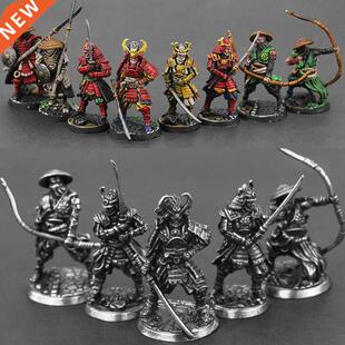 White Copper Japanese Shogunate Samurai Figurines Miniatures