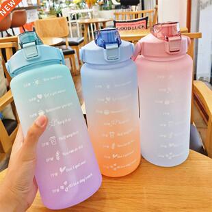 2 Liters Water Bottle Motivational Drinking Bottle Sports Wa
