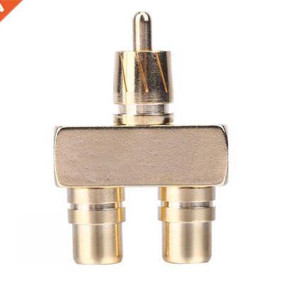 Pure Copper Gold Plated RCA AV Audio Video Splitter Plug Ada