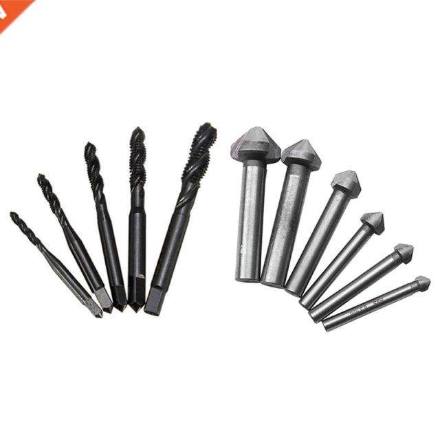 6Pcs Round Shank 3 Flute Chamfer Chamferng End Mll Cutter