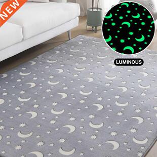 Thick Carpet for Living Room Luminous Plush Rug Children Bed