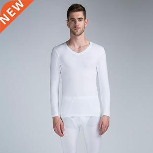 Long johns men modal thin thermal underwear Set V neck elast