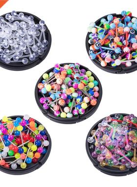 10PCS Random Colors Bioflex Nipple Barbell 16mm Acrylic Ball