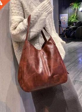 Vintage Handbag For Women Soft PU Leather Shoulder Bag Lge