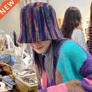 Visor Rainbow Women Wearing Fla Hat Cap Bucket Fashion Color