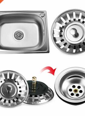 Kitchen Tool Stainless Steel Sink Strainer Stopper Waste Plu