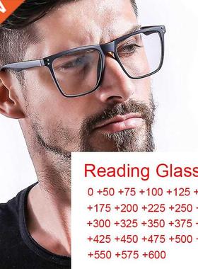 Square Blue Light Blocking Computer Glasses Men Reading Pres