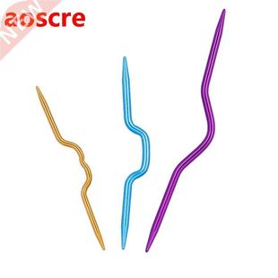 Crochet Hooks Aluminum 3Pcs Needles Curved Knitting Pin lot