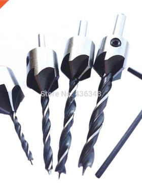 4pcs Hss 5 Flute Countersink Drill Bit Screw Chamfer 3mm 4mm
