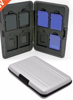 Protable Silver Plastic Memory Card Case 16 Slots (8+8) For