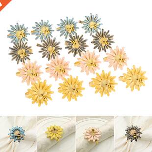 4Pcs Bee Flowers Shape Napkin Rings Wedding Napkin Holder Na